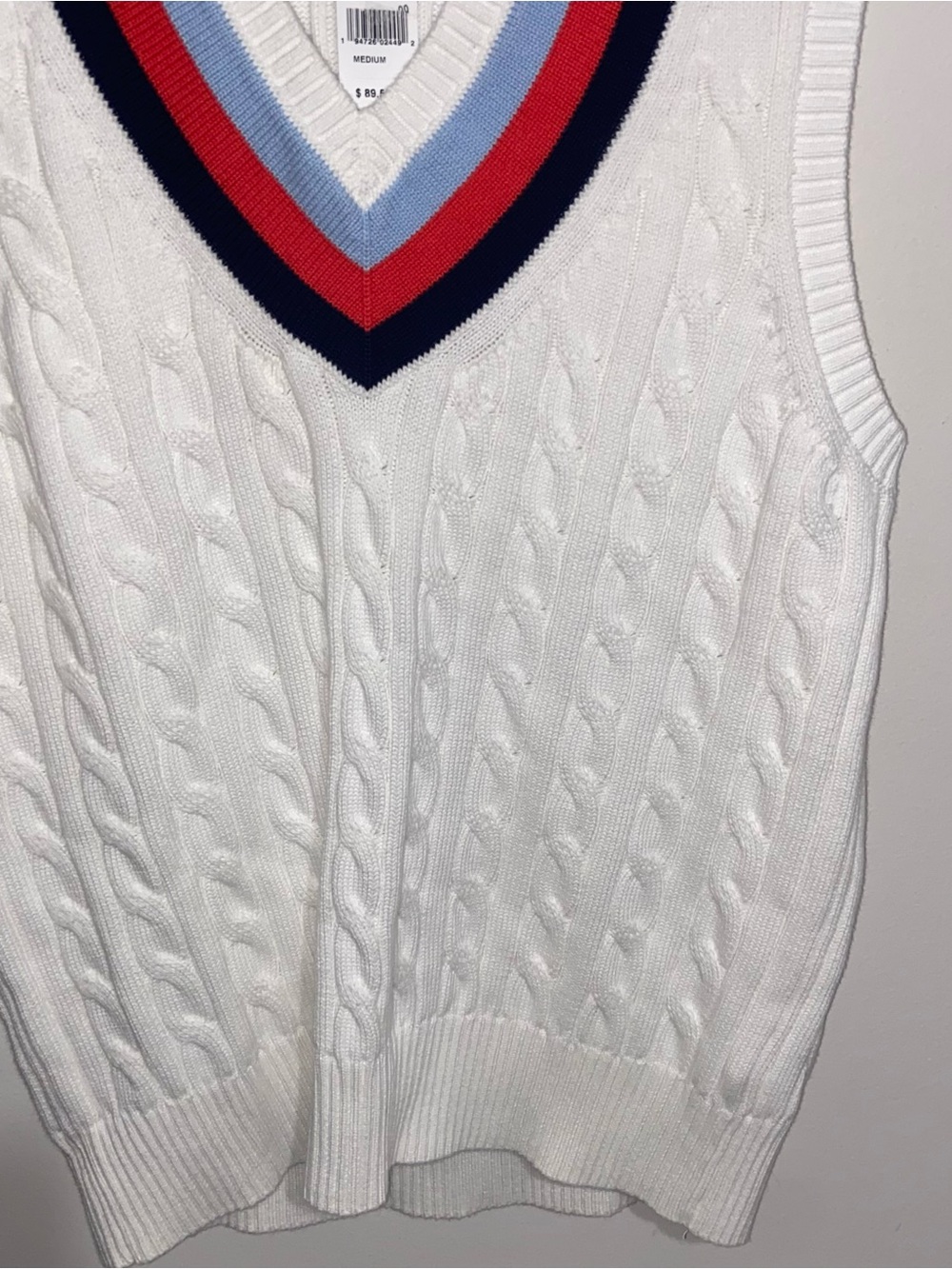 Brooks Brothers Sweater Vest Mens Medium Cable Knit Tennis Preppy Old Money New - Picture 4 of 11
